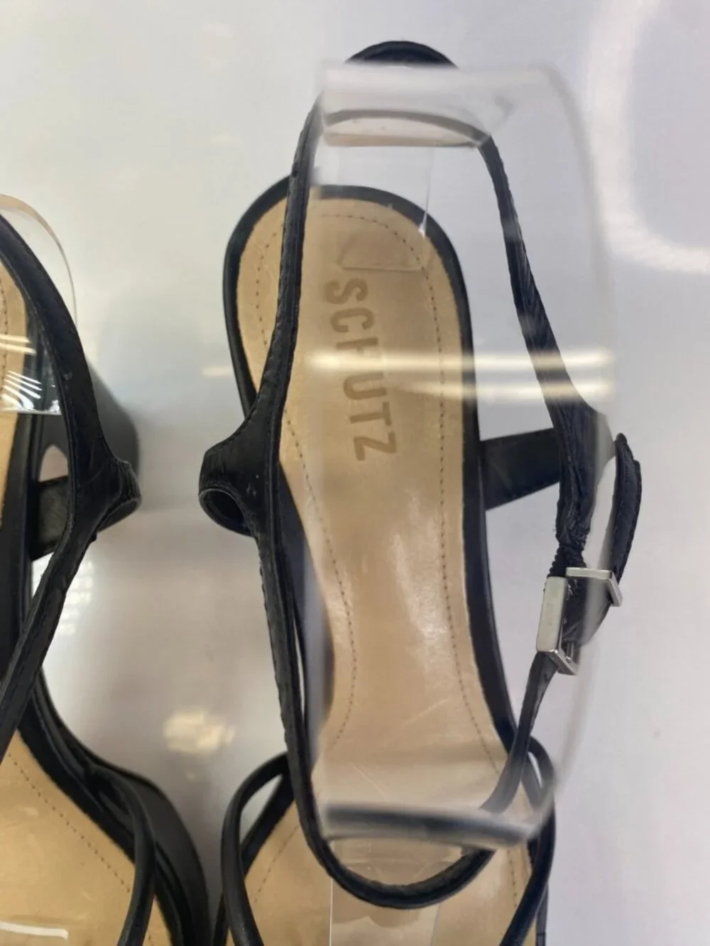 Schutz Kelsie Womens Black Platform Strappy Heel Sandal Sz 10
